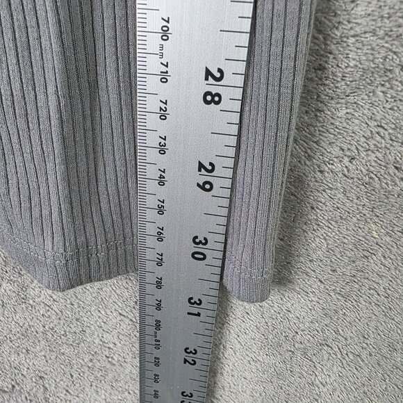 Womens Forever 21 Gray Ribbed Bodycon Mini Dress Long Sleeve 1/4 Zip Rayon S - Picture 6 of 7